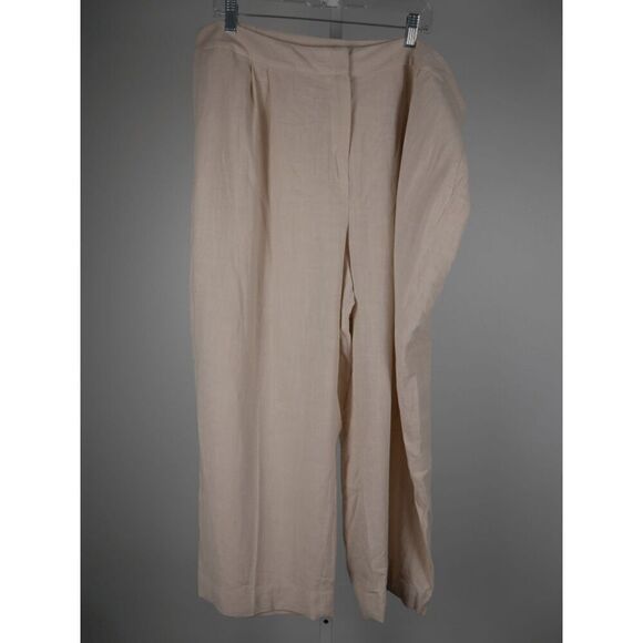 Bar III Women's Plus Size Textured Wide-Leg Cropped Pants flax 20W - Picture 2 of 10